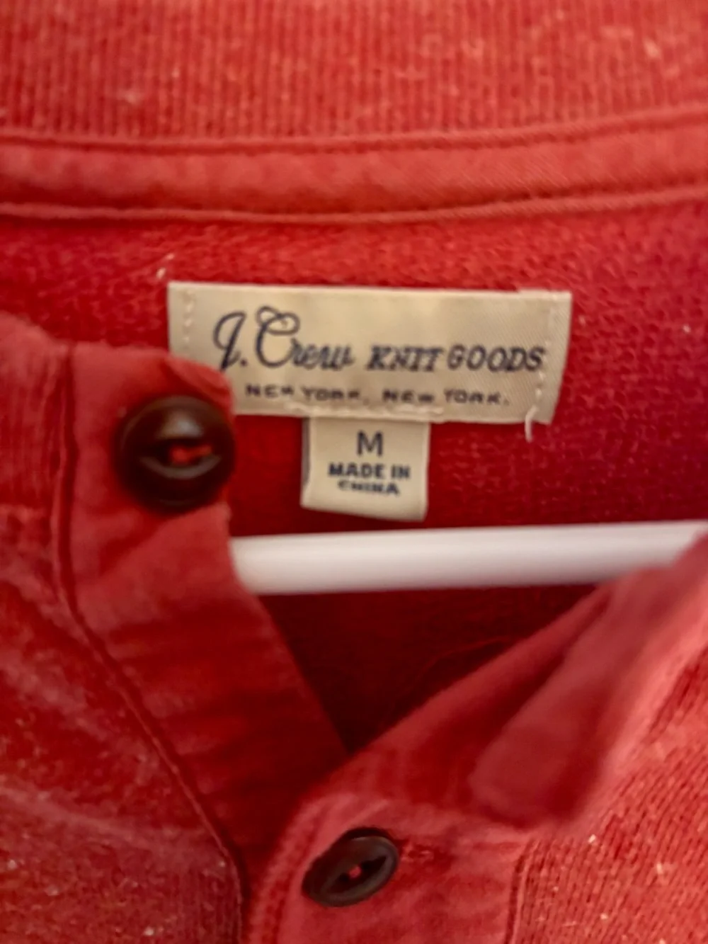 J. Crew Men's Brick Red Long-Sleeve Henley